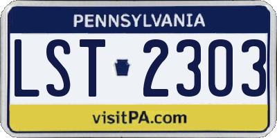 PA license plate LST2303