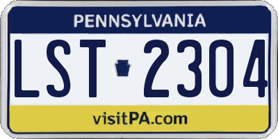 PA license plate LST2304