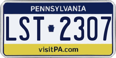 PA license plate LST2307