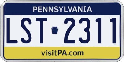 PA license plate LST2311
