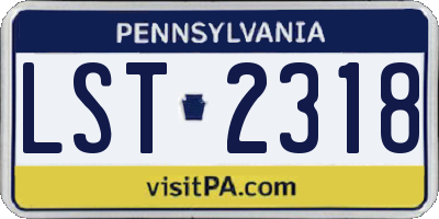 PA license plate LST2318