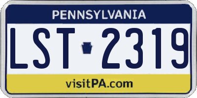 PA license plate LST2319