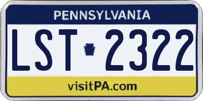 PA license plate LST2322