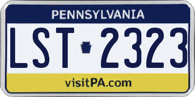 PA license plate LST2323