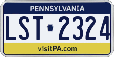 PA license plate LST2324