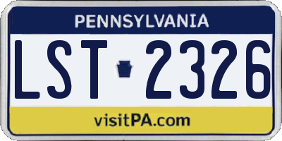 PA license plate LST2326