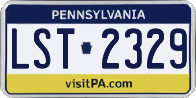 PA license plate LST2329