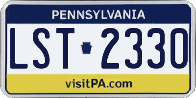 PA license plate LST2330