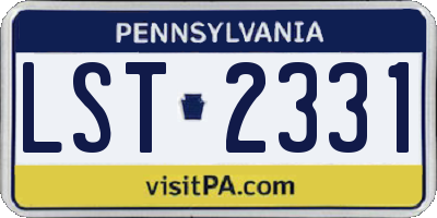 PA license plate LST2331