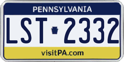 PA license plate LST2332