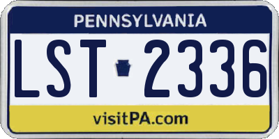 PA license plate LST2336