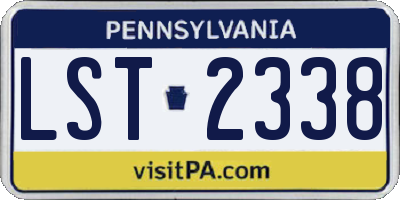 PA license plate LST2338