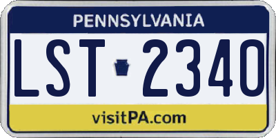 PA license plate LST2340