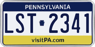 PA license plate LST2341