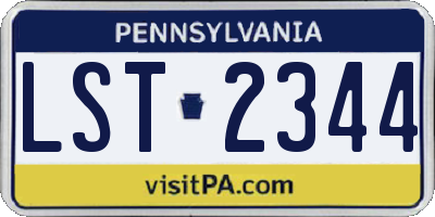 PA license plate LST2344