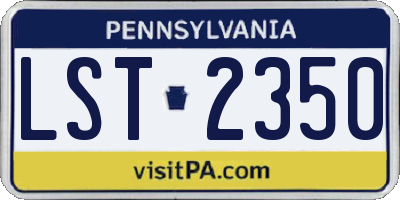 PA license plate LST2350