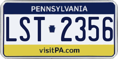 PA license plate LST2356