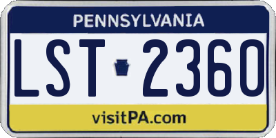 PA license plate LST2360
