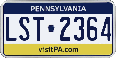 PA license plate LST2364