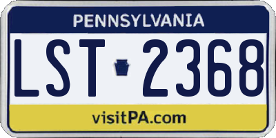 PA license plate LST2368