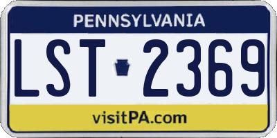 PA license plate LST2369