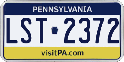 PA license plate LST2372