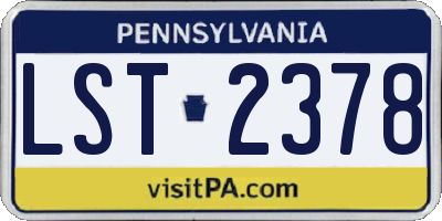 PA license plate LST2378