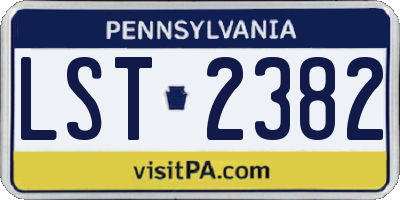 PA license plate LST2382