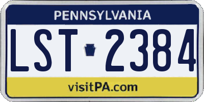 PA license plate LST2384