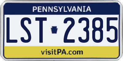 PA license plate LST2385
