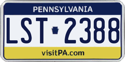 PA license plate LST2388