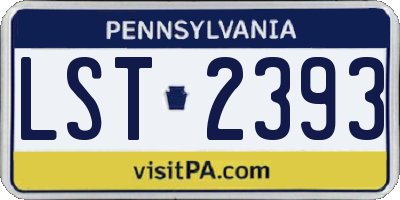 PA license plate LST2393