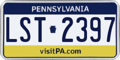 PA license plate LST2397