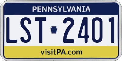 PA license plate LST2401