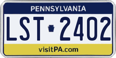 PA license plate LST2402