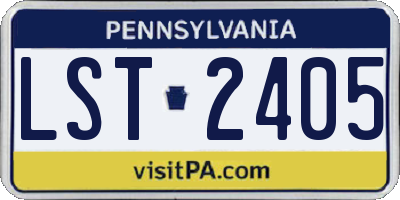 PA license plate LST2405
