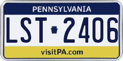PA license plate LST2406