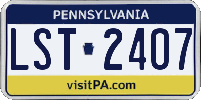 PA license plate LST2407