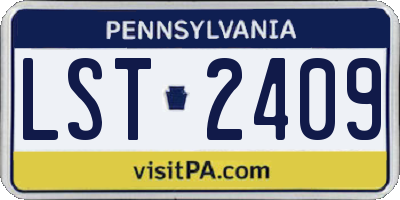 PA license plate LST2409