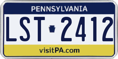 PA license plate LST2412