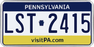 PA license plate LST2415