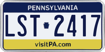 PA license plate LST2417