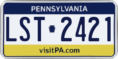 PA license plate LST2421