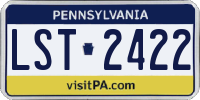 PA license plate LST2422