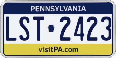 PA license plate LST2423