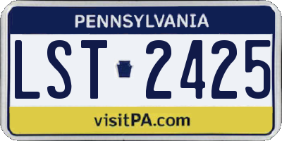 PA license plate LST2425