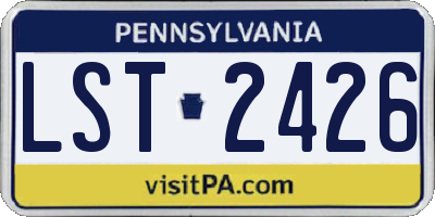 PA license plate LST2426