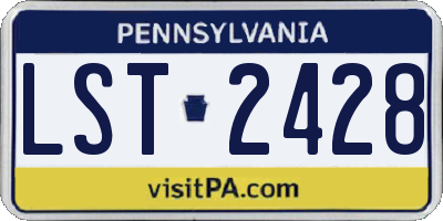 PA license plate LST2428