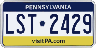 PA license plate LST2429