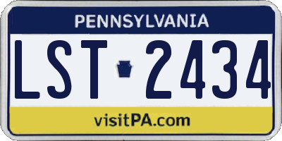 PA license plate LST2434